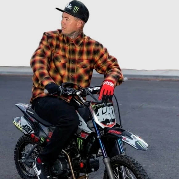 DIXXON DBK Dirt Bike Kidz Button Up Flannel Orange, Yellow - Picture 2 of 16